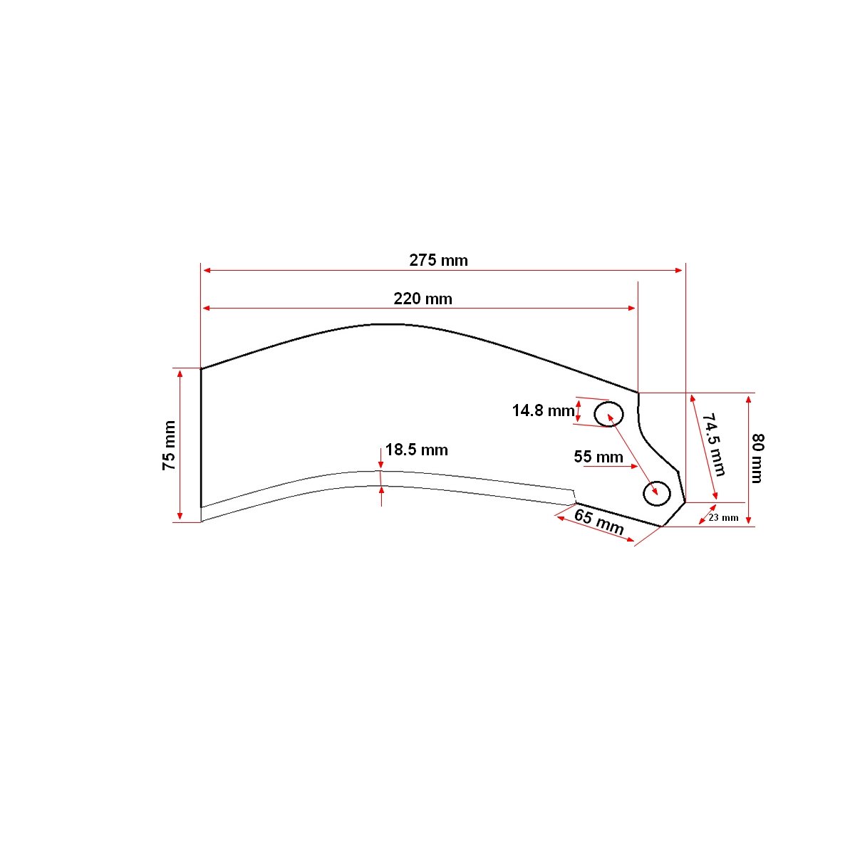 Cutit stanga brat frontal pentru scarificator